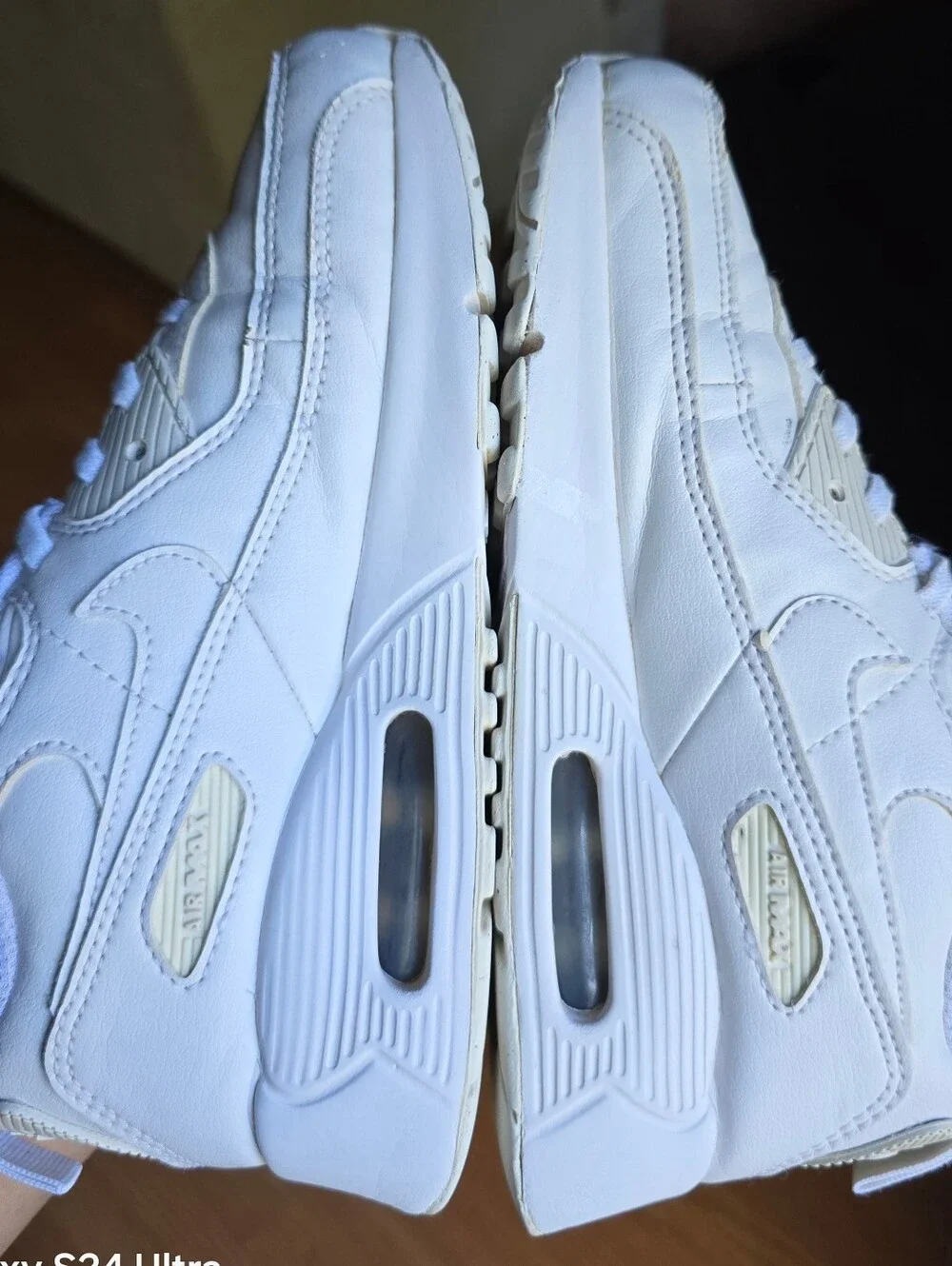 Sz 2.5Y Little Kids NIKE AIR MAX 90 LTR 'Triple White' Running Shoes